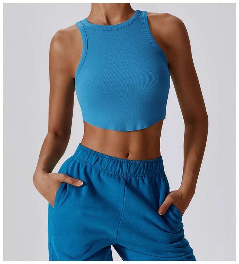 Tight Back Yoga Clothes Breathable Sports I-shaped T-shirt Inner Match Sleeveless - globaltradeleader