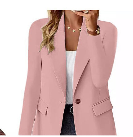 Ins Lapel Button Jacket Fashion Commuter Casual Suit Jacket Women's Long-sleeved Tops Outwear Clothing - globaltradeleader