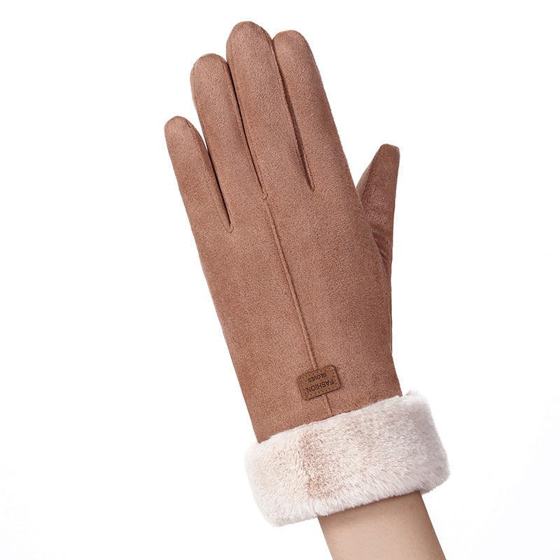 Thermal Gloves N915 Women's Winter Suede Double-layer Velvet Thickened - globaltradeleader