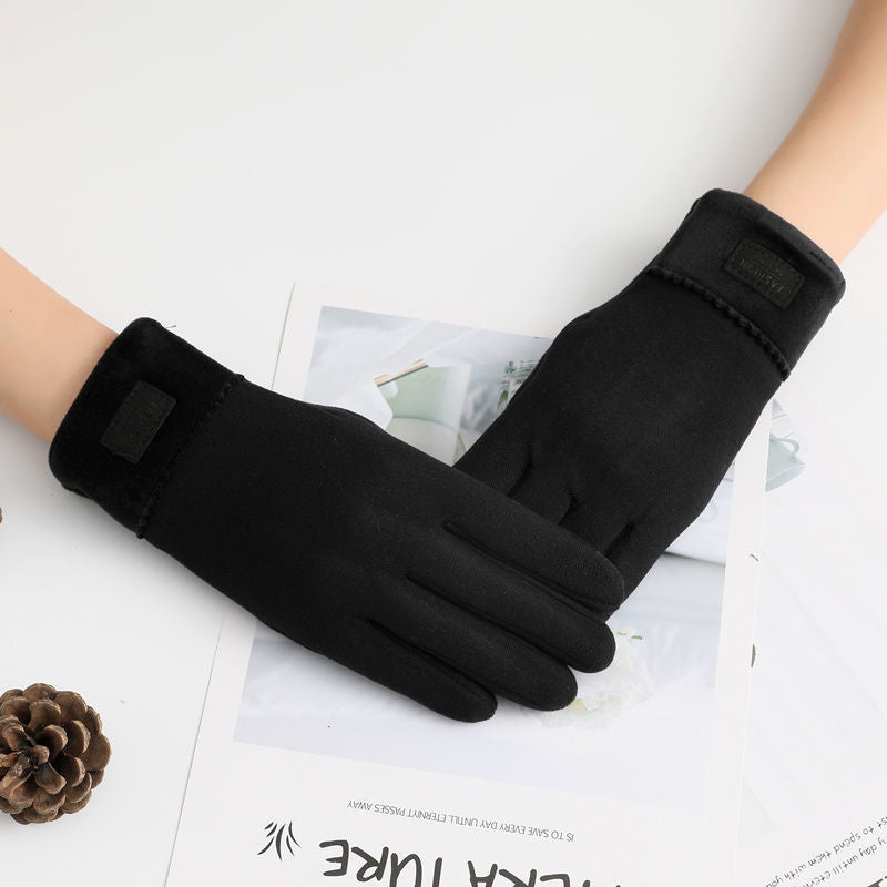 Women's Winter New Plush Thickened Touch Screen Warm Gloves - globaltradeleader