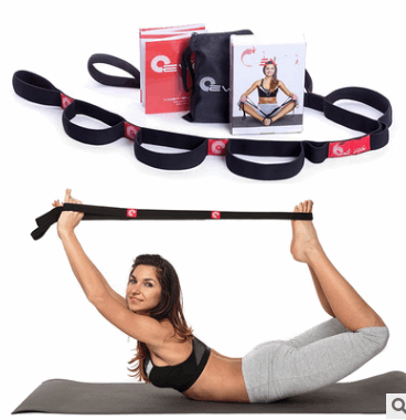 Yoga Stretch Strap Elasticity Yoga Strap with Multiple Grip Loops