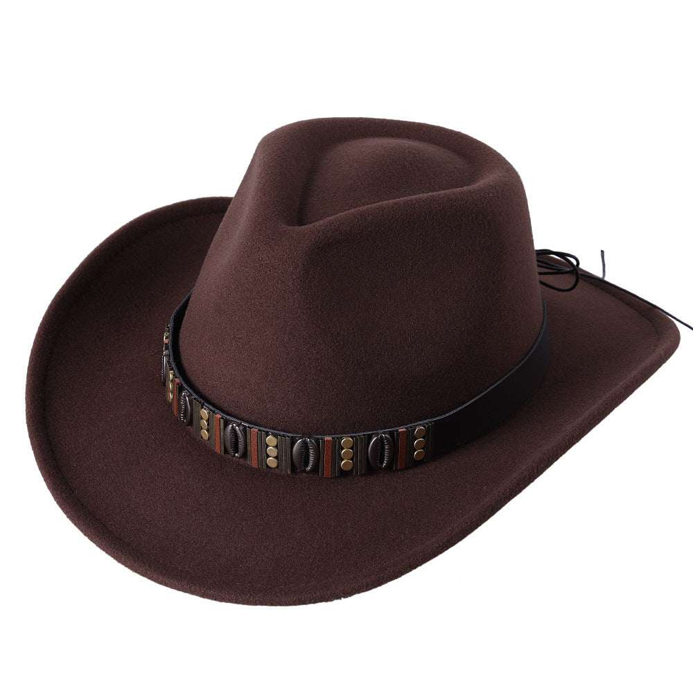 Woolen Hat Western Cowboy Top Hat Men's And Women's Curling Shell Accessories - globaltradeleader