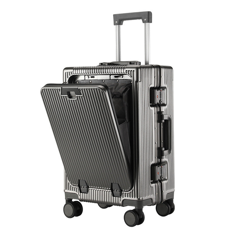 Trolley Aluminum Frame Large Capacity Front Opening Luggage - globaltradeleader