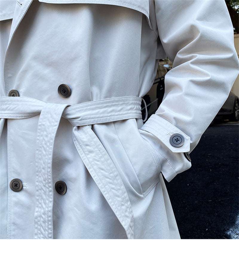 Commuting Mid-length Trench Coat With Double-breasted Lapels - globaltradeleader