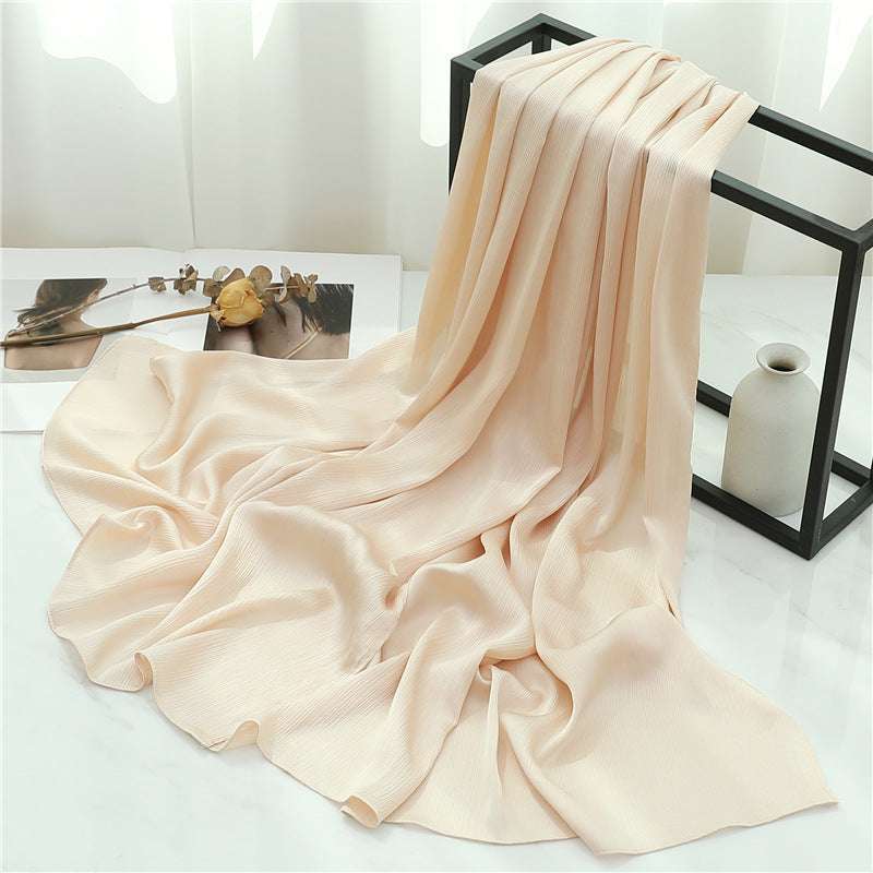Solid Color Silk Scarf Basic All-matching