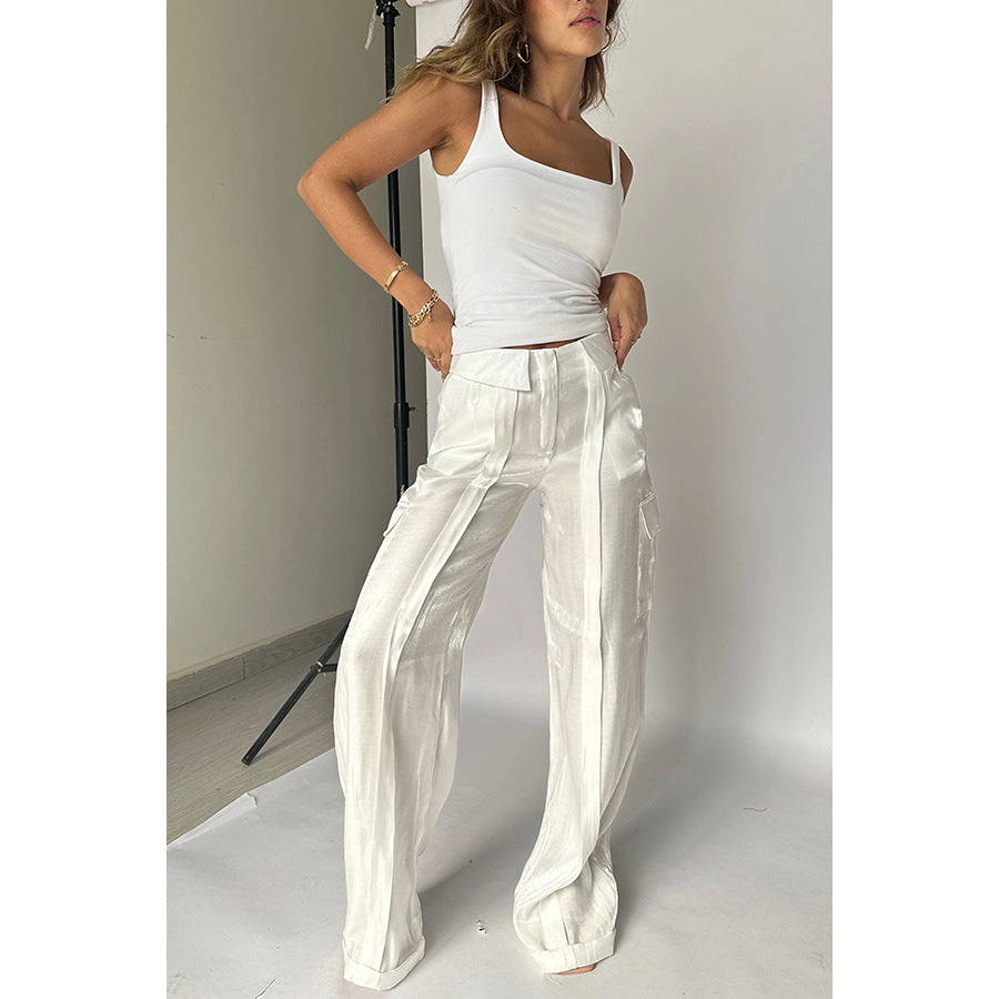 Ins Style Loose Straight Pants With Multi-pocket Design New Fashion Casual Vacation Trousers Womens Clothing - globaltradeleader