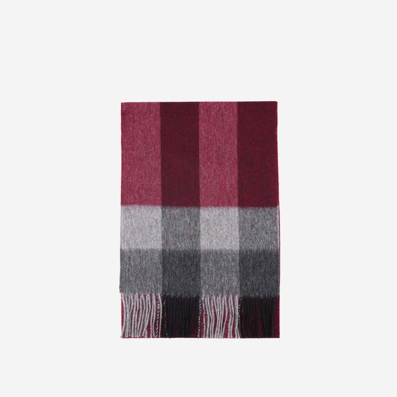 Wool Scarf Winter Popular Women's Men's Thickening Minimalist Plaid