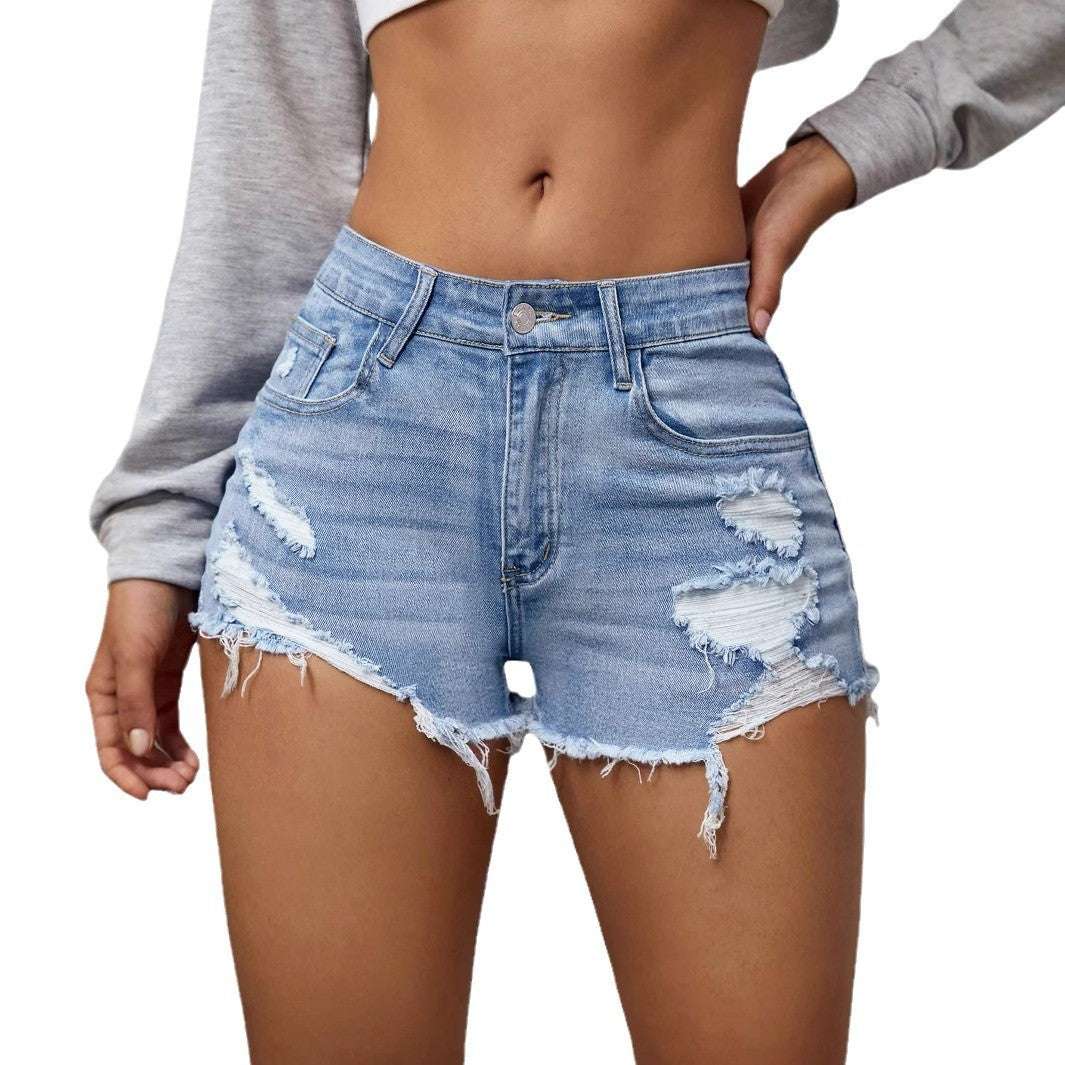 Women's Stretch Worn Washed Jeans - globaltradeleader