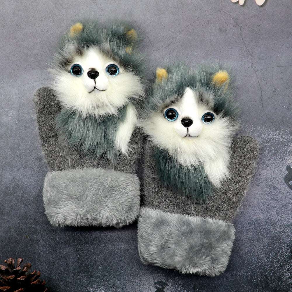 Winter Women's Plush Cartoon Animal Gloves - globaltradeleader