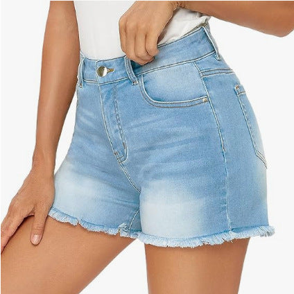 Summer High Waist All-match Slim Fit Tassel Women's Denim Shorts - globaltradeleader