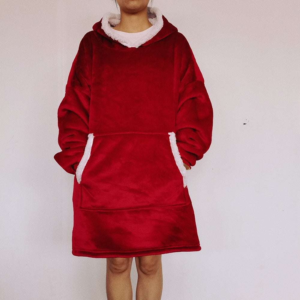 Flannel Lazy Fleece-lined Thickened Double Layer Composite Pullovers Home Wear - globaltradeleader