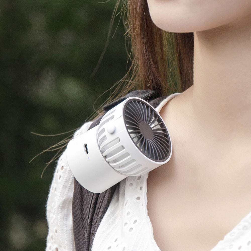 Variety Small Fan Lightweight Mini Can Hang Neck Desktop Portable USB Charging - globaltradeleader