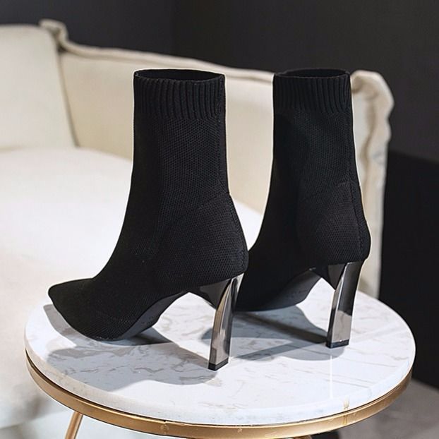 Pointed Toe Boots Women Sock Shoes - globaltradeleader
