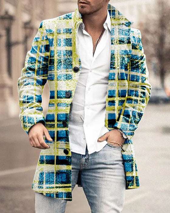 Men's Woolen Stand Collar Mid-length Trench Coat - globaltradeleader