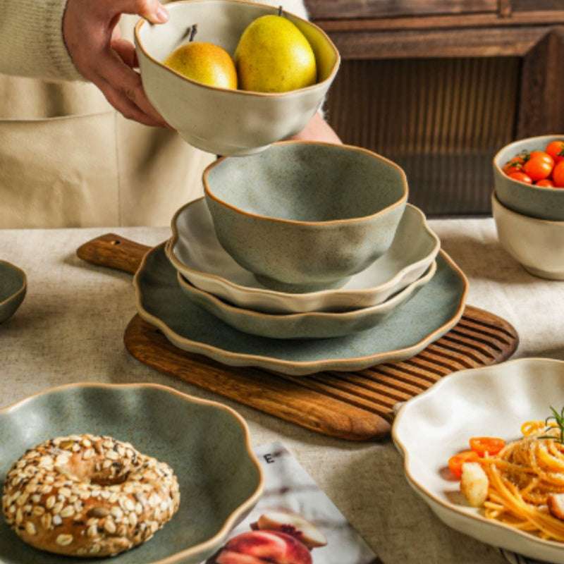 Retro Dish Plate Household Ceramic Bowl - globaltradeleader