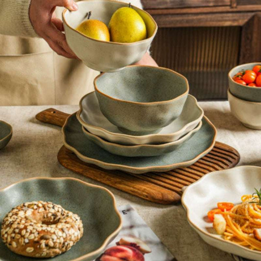 Retro Dish Plate Household Ceramic Bowl - globaltradeleader