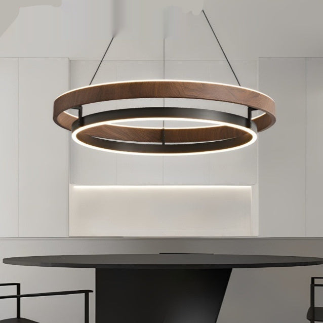 Italian Modern Minimalist Wood Grain Living Room Chandelier - globaltradeleader
