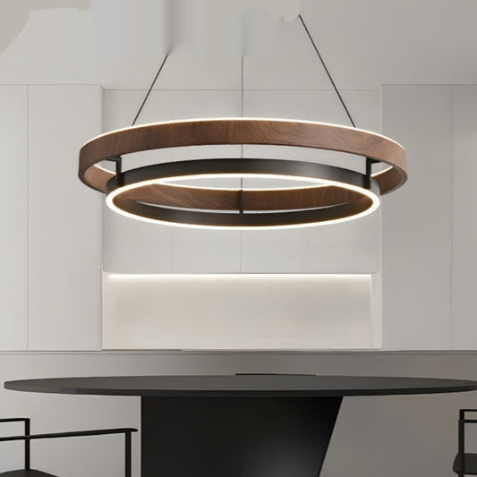 Italian Modern Minimalist Wood Grain Living Room Chandelier - globaltradeleader