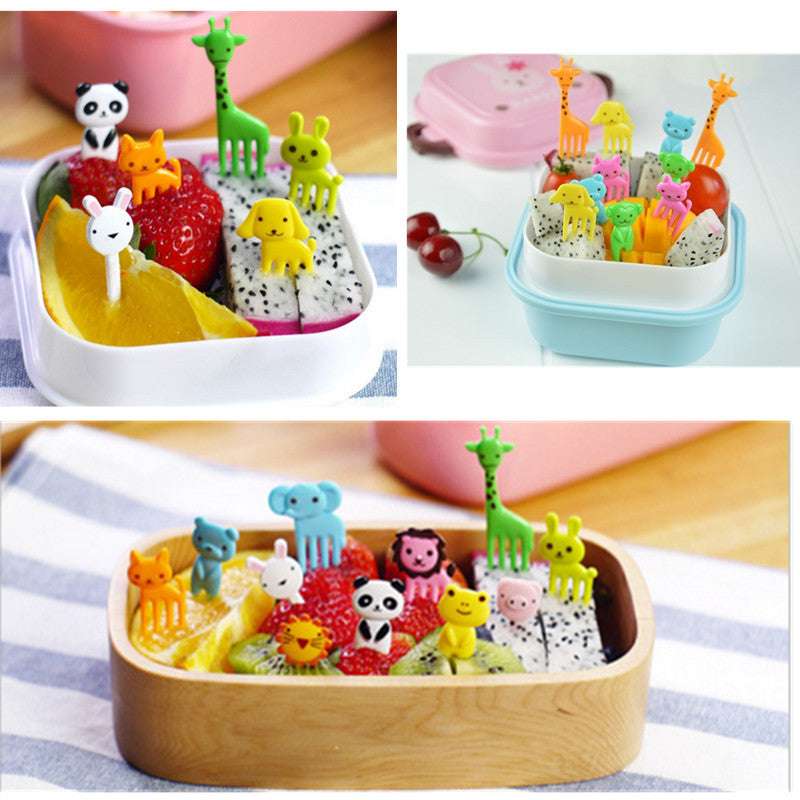 Cute Mini Convenient Fork Children Fruit Fork Creative Plastic Bento Decorative Pick