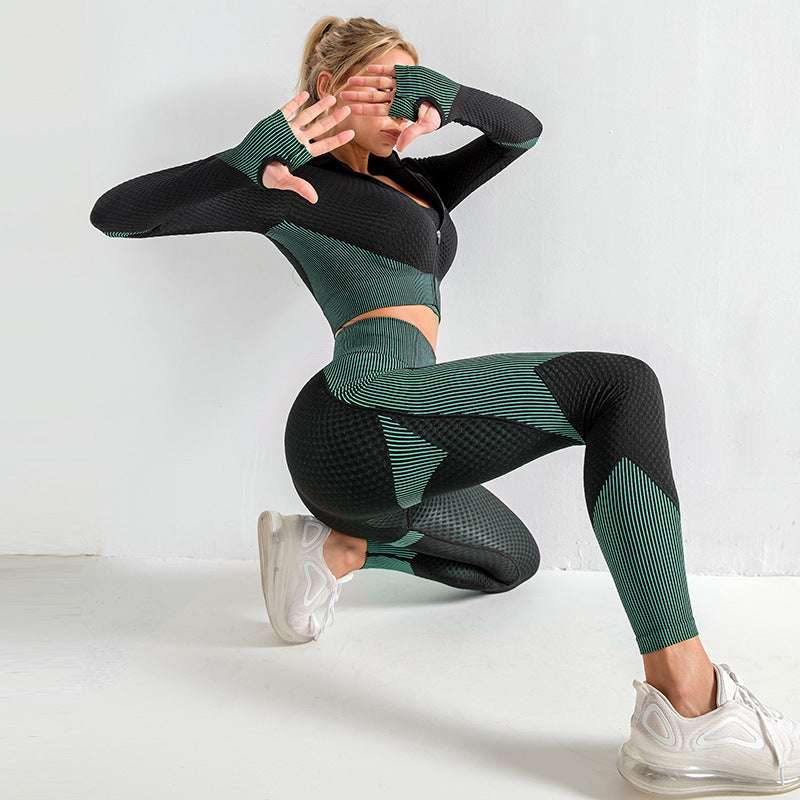 Seamless Long Sleeve Quick Dry Training Running Yoga Show Navel Body Top