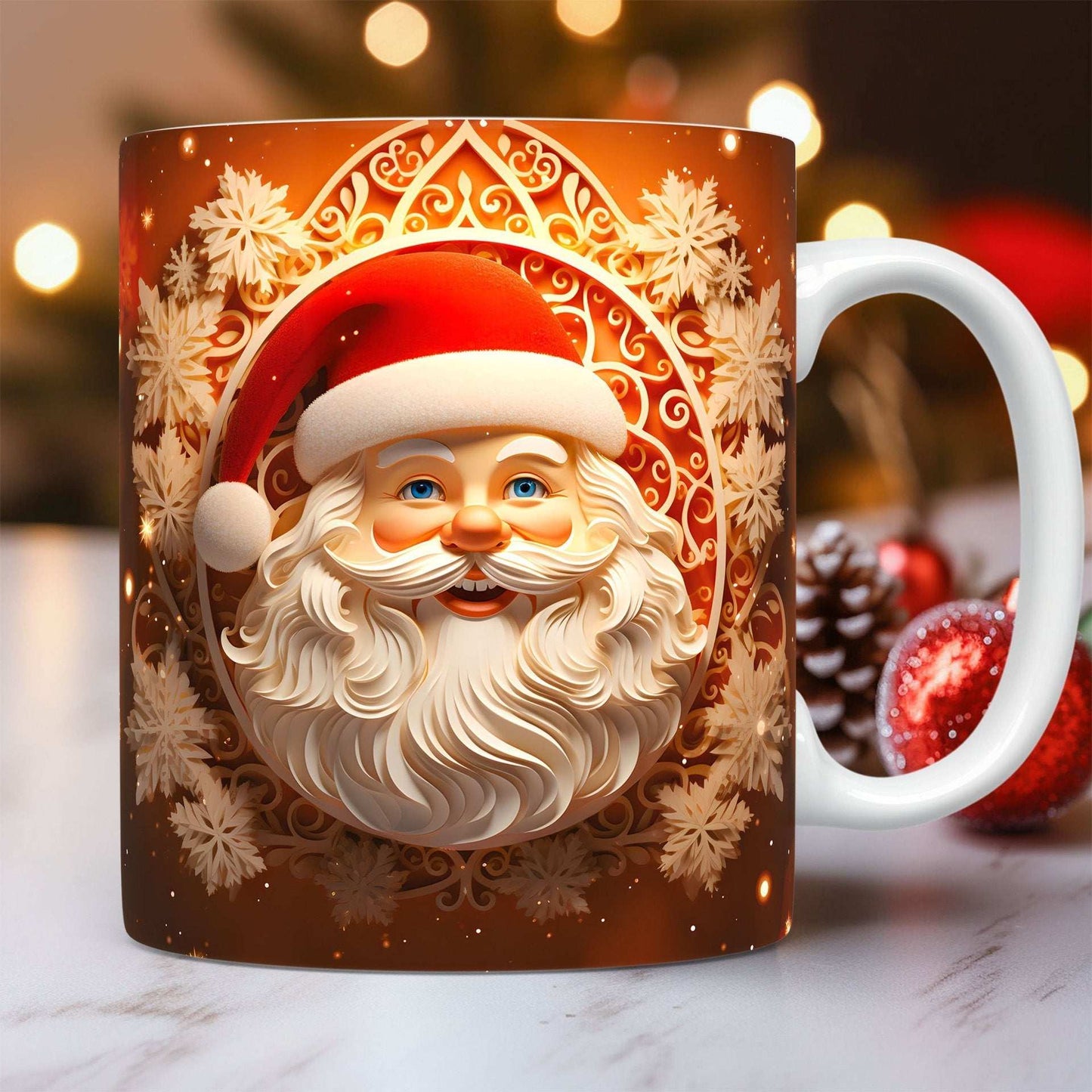 Creative 3D Christmas Ceramic Mug Unique Space Design Snowman Santa Coffee Cup Tea Milk Mug Christmas Gifts For Kids Adults Kitchen Gadgets - globaltradeleader