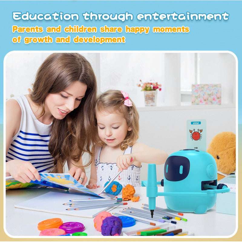 Blue Color Intelligent Child Drawing Robot - globaltradeleader