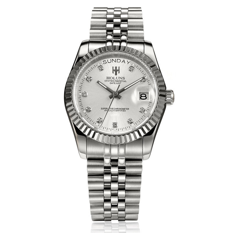 Multi-function calendar watch with diamond scale - globaltradeleader