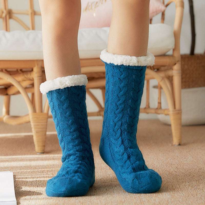 Winter Warm Knitted Plush Floor Socks Home Indoor Non-slip Carpet Socks For Men And Women - globaltradeleader