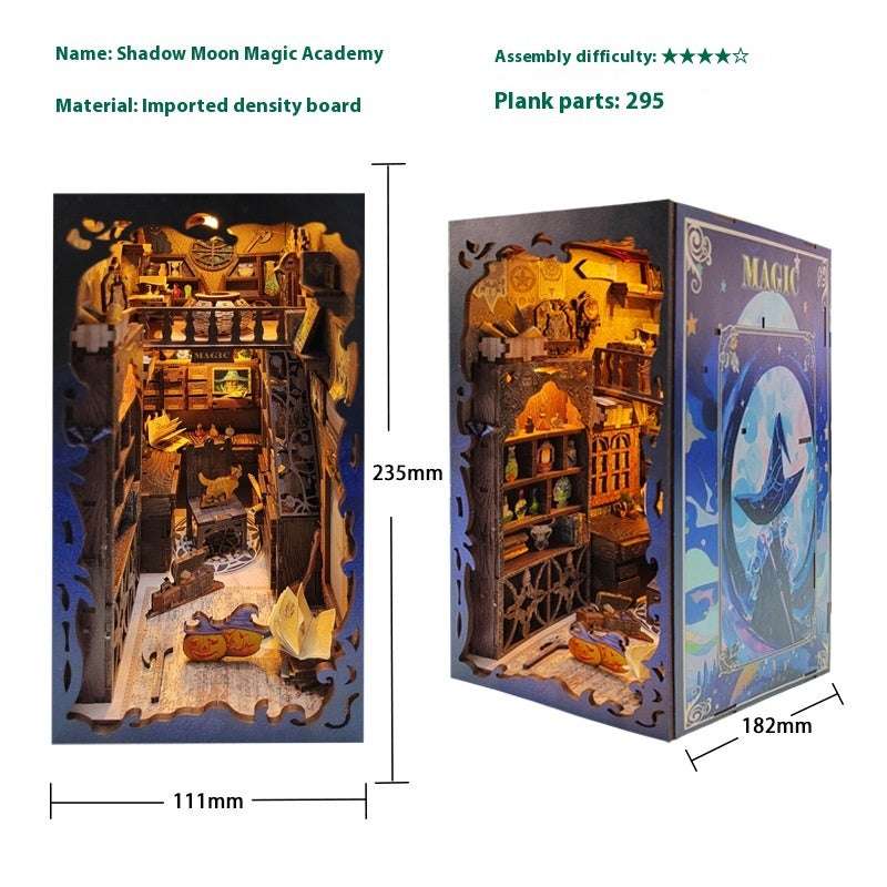Creative Bookend Wooden Assembled Model Diy Scene Cottage - globaltradeleader