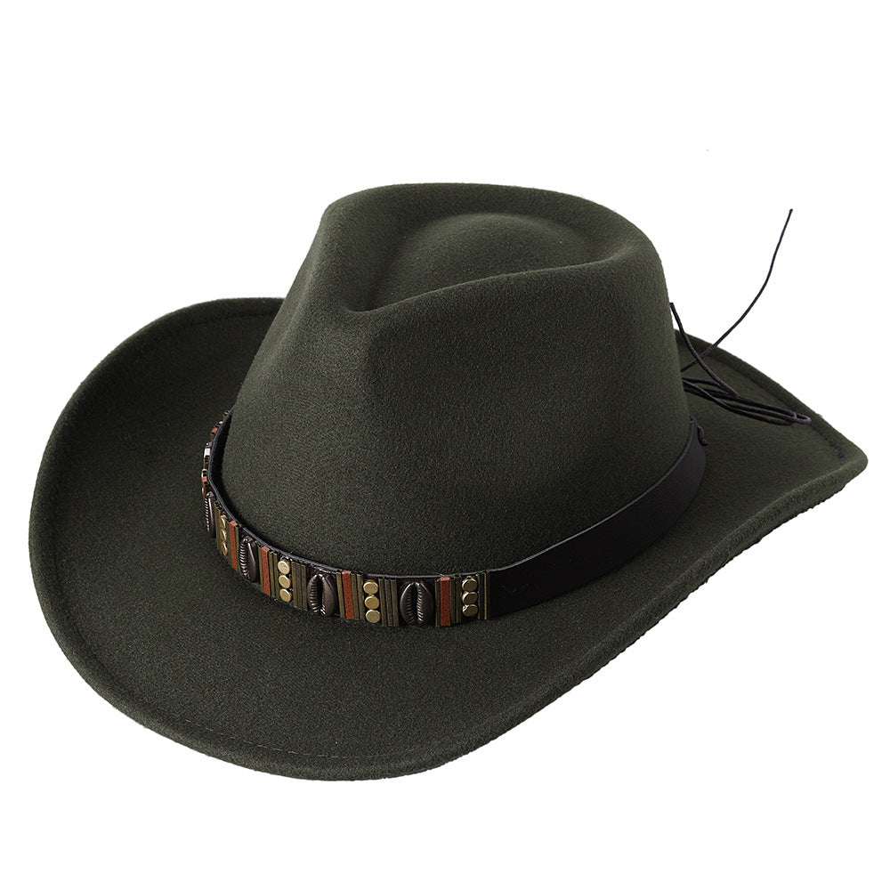 Woolen Hat Western Cowboy Top Hat Men's And Women's Curling Shell Accessories - globaltradeleader