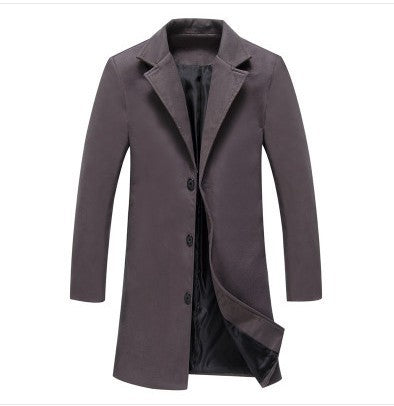 Autumn And Winter New Mens Solid Color Casual Business Woolen Coats - globaltradeleader