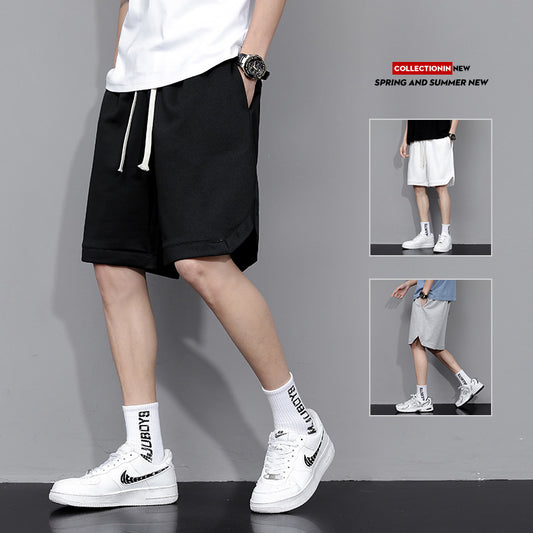 Summer Basketball Shorts Beach Solid Color Leisure Sports Five Points - globaltradeleader