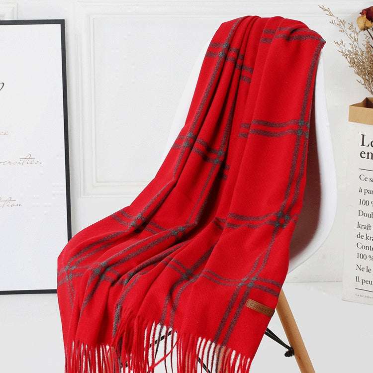 Wool Plaid Women Autumn And Winter Warm Scarf - globaltradeleader