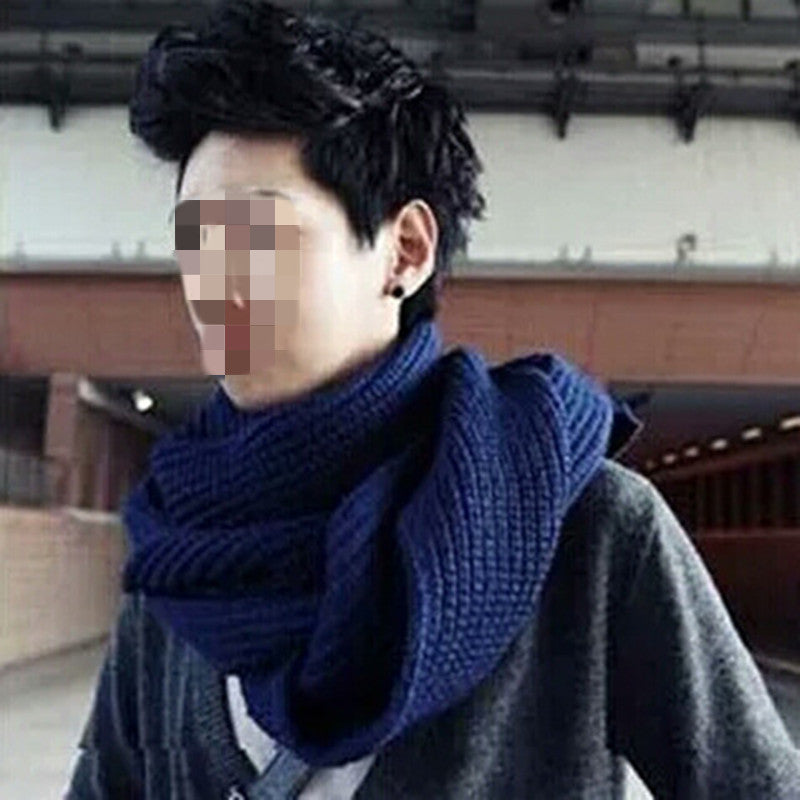 Men's And Women's Fashion Thickening Warm Solid Color Scarf