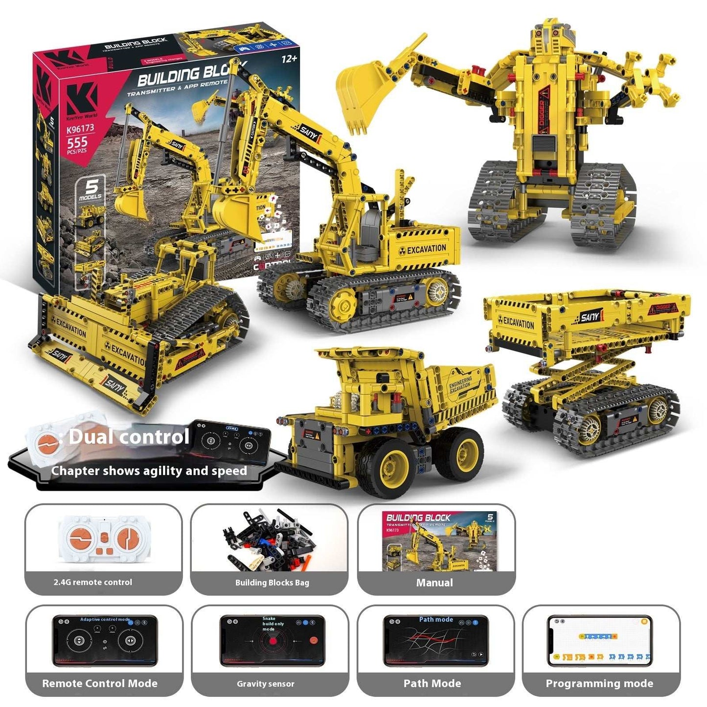 Programming Robot Electric Building Blocks Remote Control Car Toys - globaltradeleader