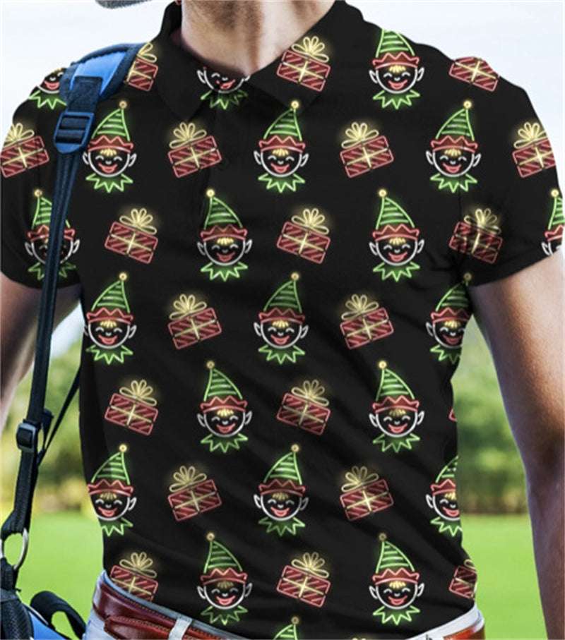 Men's Camouflage 3D Printed PoLo Shirt Fashion Button Lapel Short Sleeves