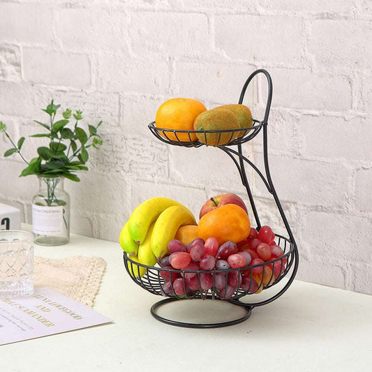 Three-layer Double-layer Fruit Bowl, Living Room Household Light Luxury Fruit Plate - globaltradeleader