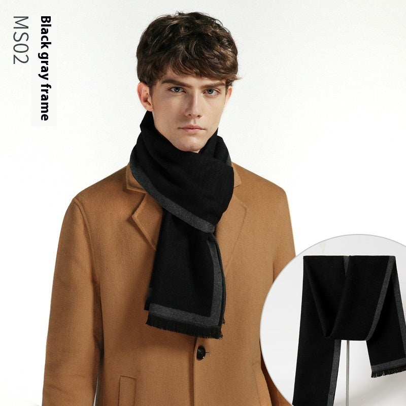 Simple Plaid Warm Keeping Artificial Cashmere Scarf - globaltradeleader