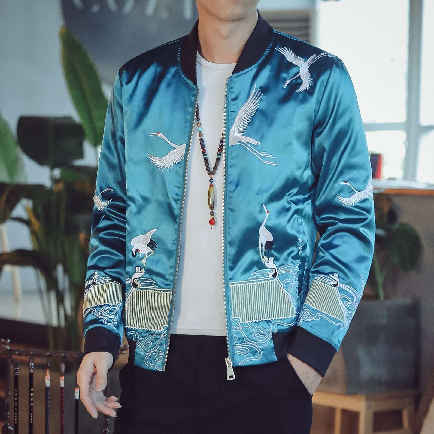Baseball Uniform Tide Brand Retro Tang Suit Youth Embroidery Jacket