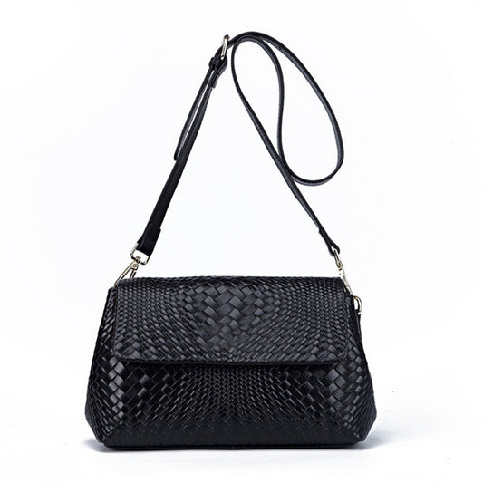 Genuine Leather Women's Woven Bag Crossbody Small Bag Women's Shoulder Messenger Bag - globaltradeleader