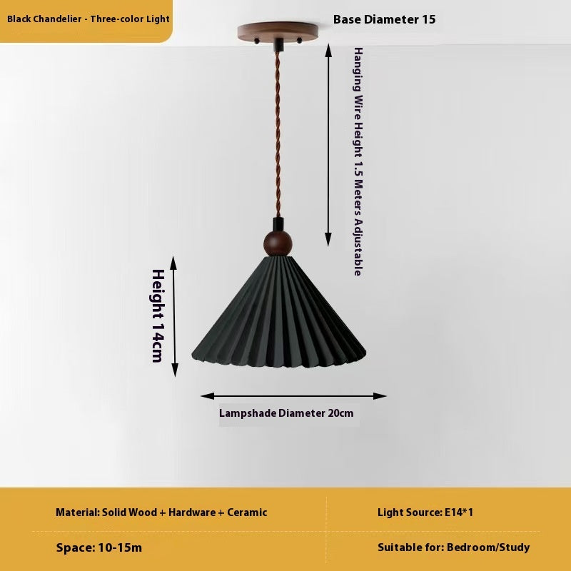 Retro Walnut Ceramic Bedroom Bedside Small Droplight - globaltradeleader