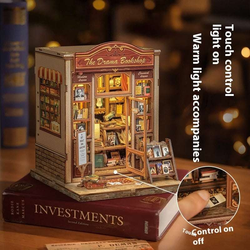 Drama Bookstore Creative Diy Wooden 3d Stereo Hand-assembled Book Stand