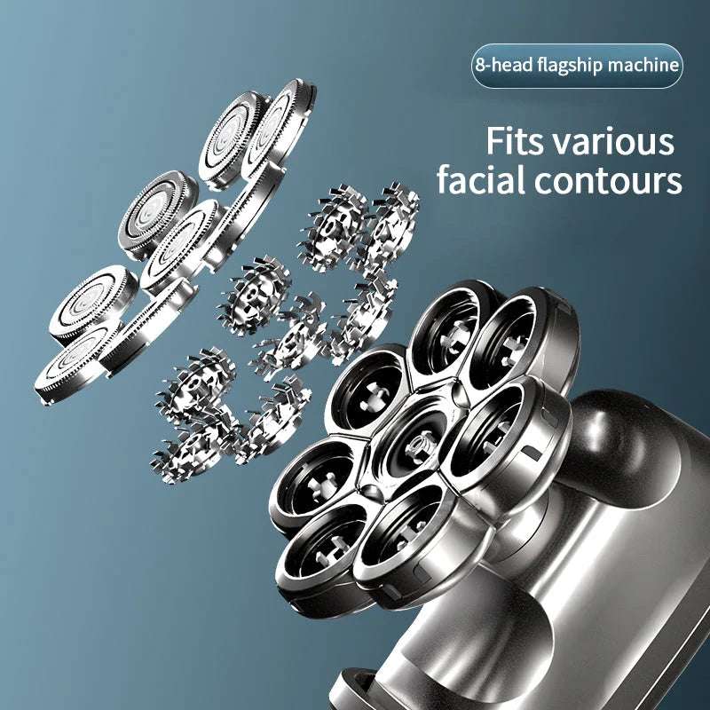 8D Multifunctional Electric Men's Shave Head Tool - globaltradeleader