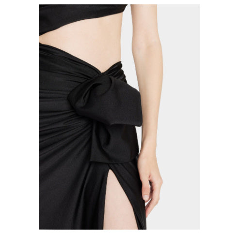 Women's Long Sleeved Hollow Slit Elastic Sloping Shoulder Dress - globaltradeleader