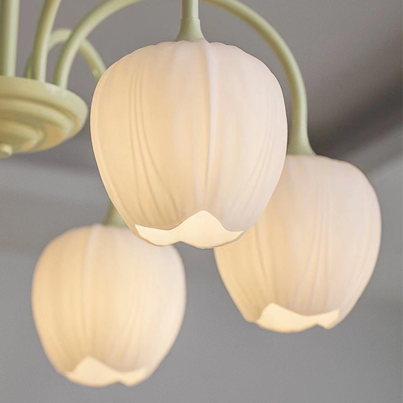 Modern Minimalist Cream Style Lamp In The Living Room Tulip Chandelier - globaltradeleader