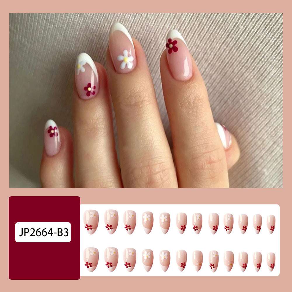 Fingertip Flower Gentle Temperament Nude Nail Patch