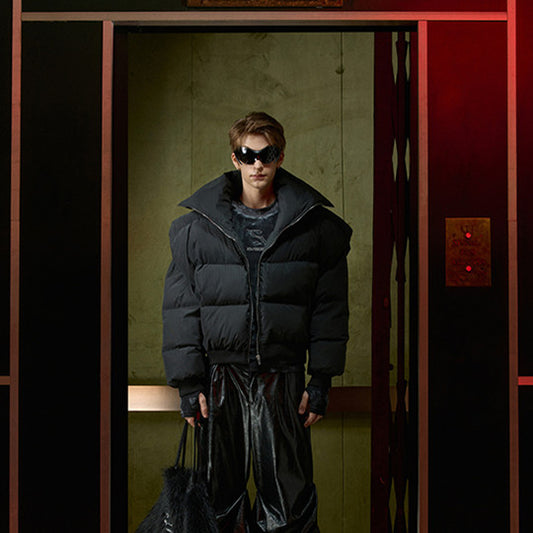 Short Large Collar Profile Thicken Cotton Clothes Coat - globaltradeleader