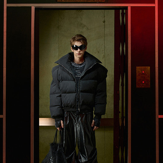 Short Large Collar Profile Thicken Cotton Clothes Coat - globaltradeleader