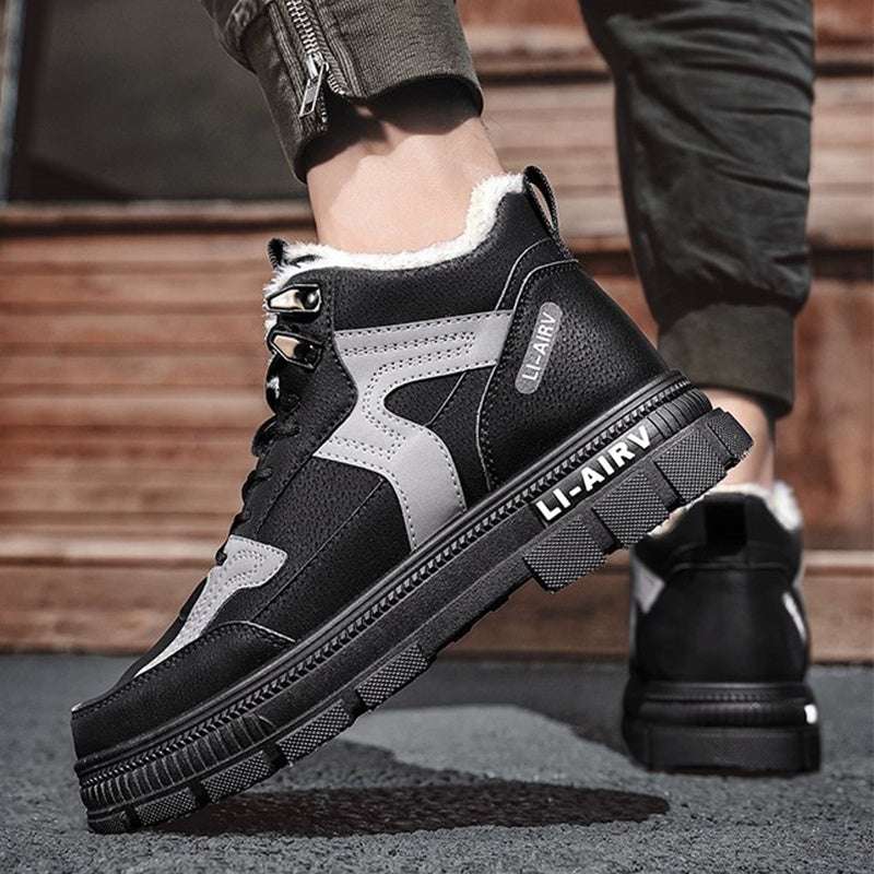 Winter Thickened Velvet Warm Ankle Boots Men Outdoor Subzero Anti-cold Anti-ski Snow Boots Outdoor Casual Walking Running Flat Shoes - globaltradeleader
