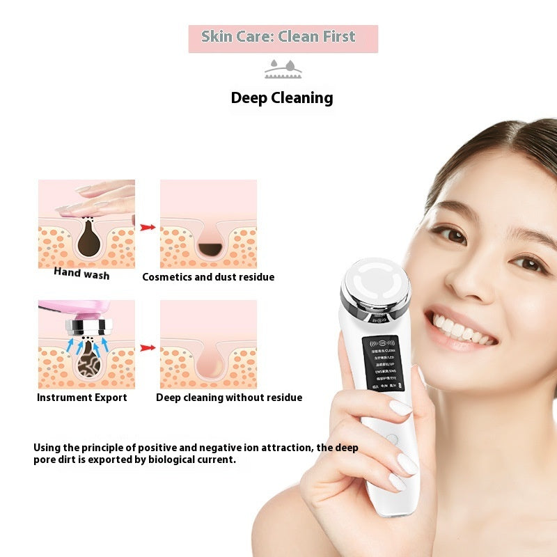 Household Color Light Beauty Instrument Micro-current Facial Massage Cleaning - globaltradeleader